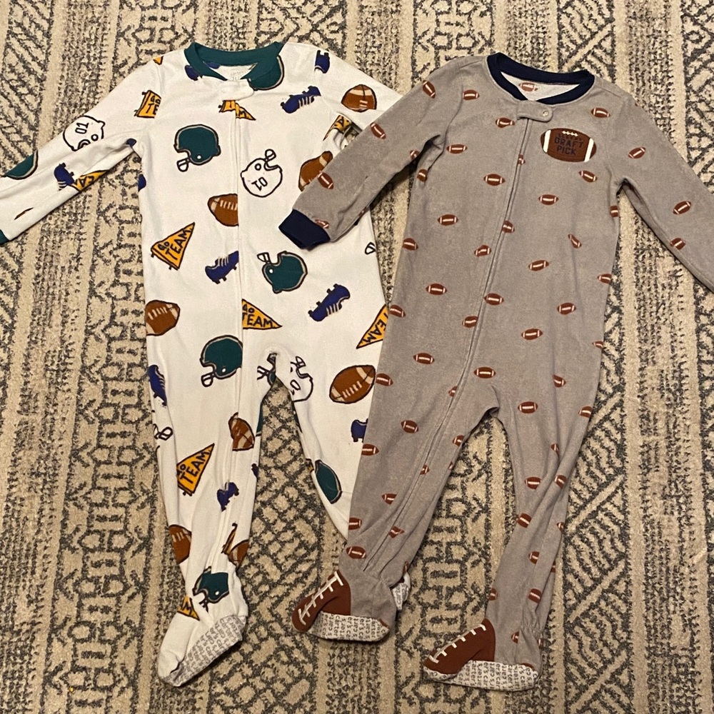 Carter's Fleece Sports-Themed Footies Bundle 3T Boys